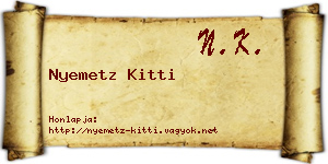 Nyemetz Kitti névjegykártya